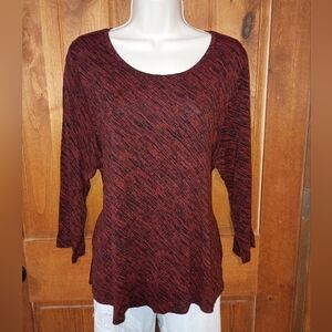 Apt. 9 Women's Burgundy And Black Blouse